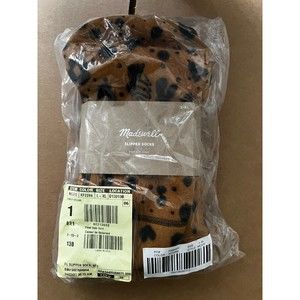 Madewell Leopard Animal Print Cozy Footwear Size L/XL